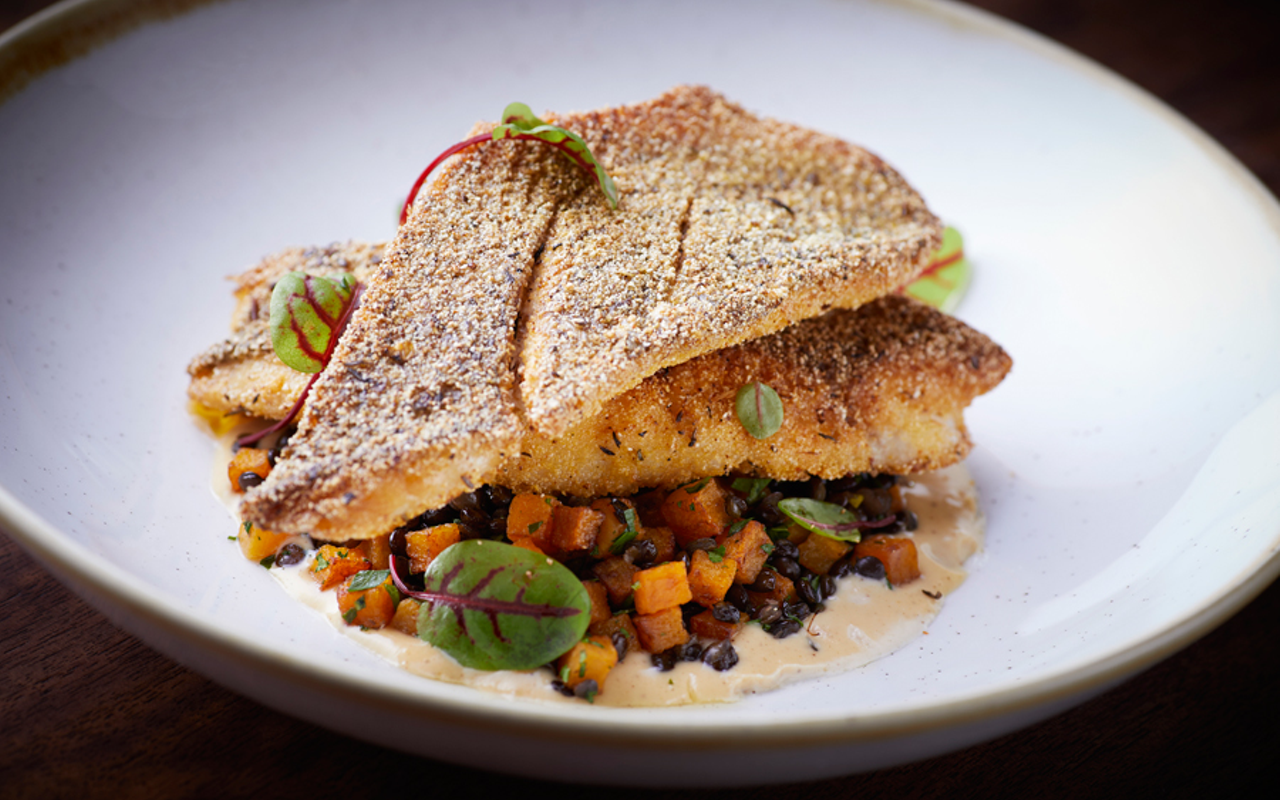 Coppin’s features local-meets-Southern-inspired dishes, like cornmeal-crusted striped bass.