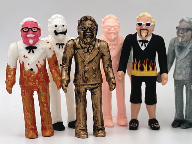 Some of the figures on display in Earth to Kentucky's art show, The Colonel: A Group Art Show