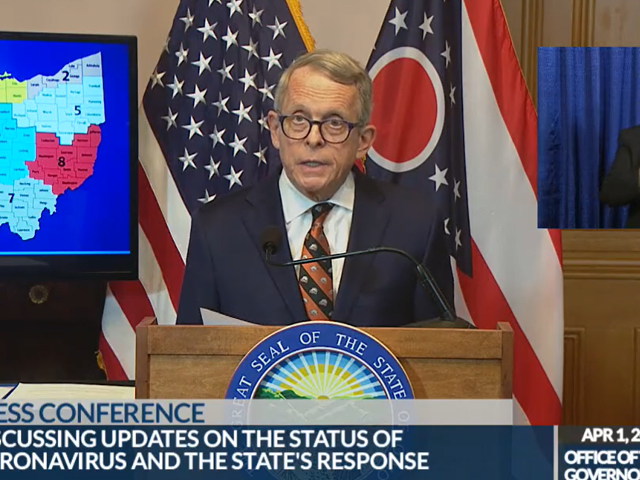 Gov. Mike DeWine is seen during a COVID-19 press conference.