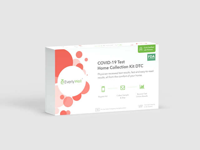 Everlywell's COVIID-19 at-home test collection kit