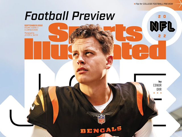 Cincinnati Bengals quarterback Joe Burrow appears on the cover of Sports Illustrated for September 2022.