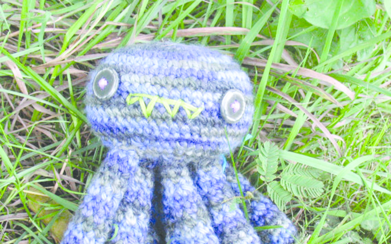 Crocheted octopus Grumps and other goodies by LuvKt will be available for purchase.