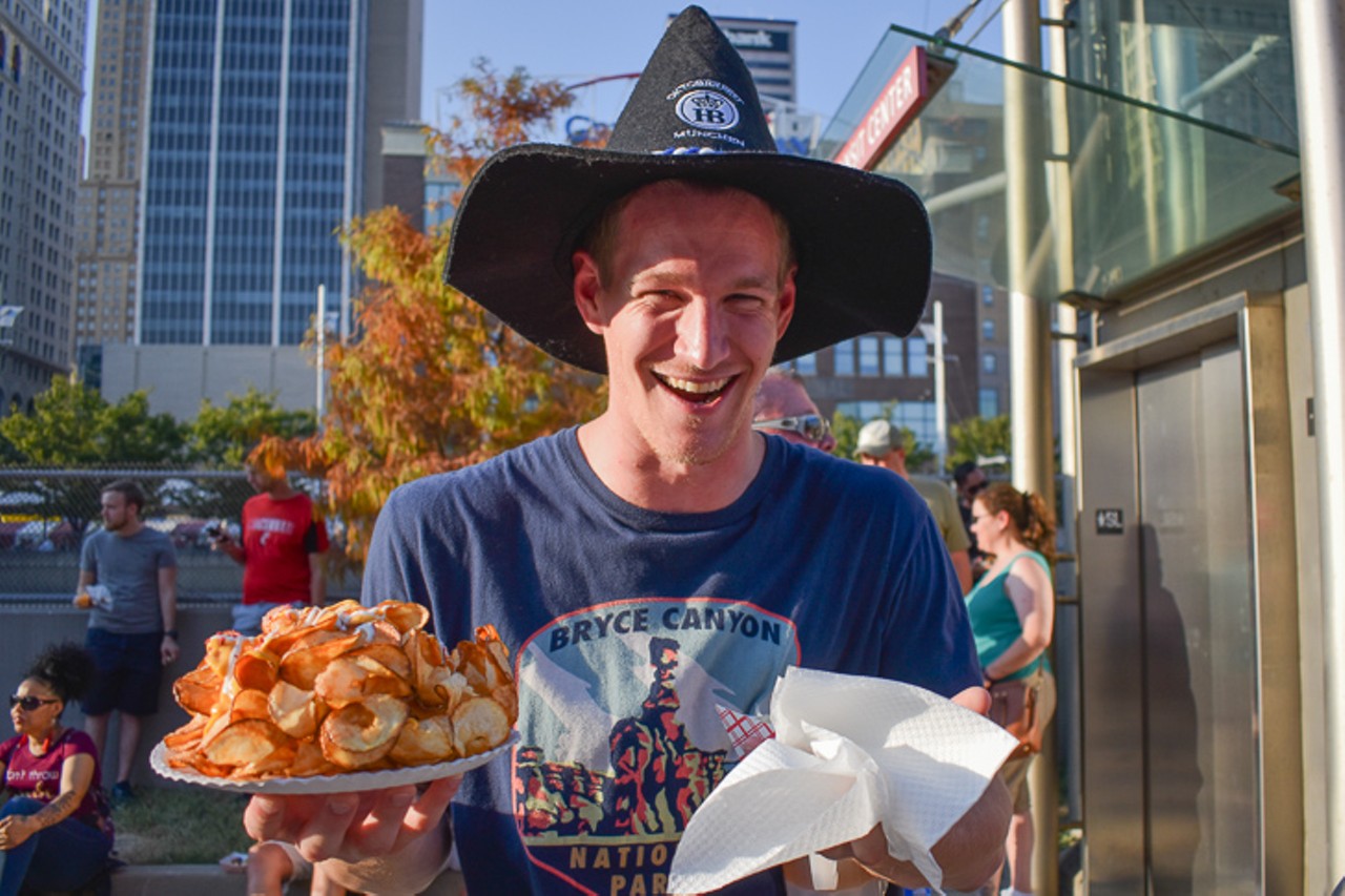 Harrison Fox shows off some Oktoberfest delicacies