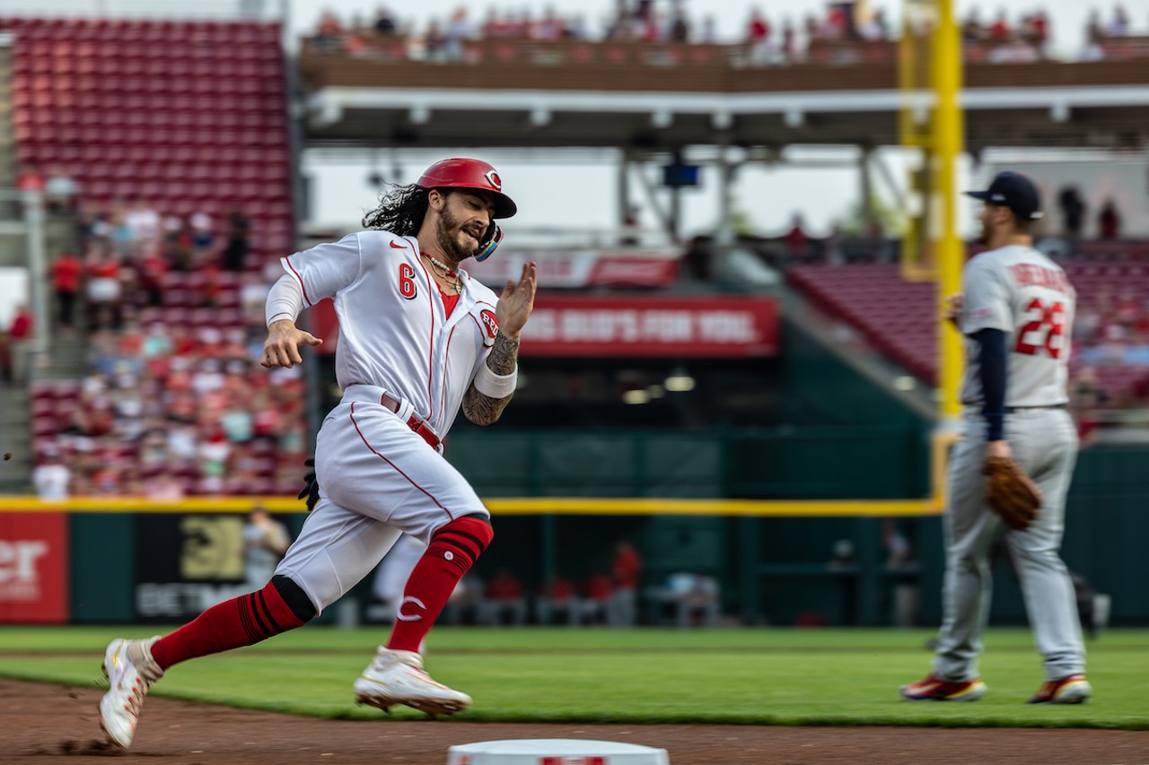 Cincinnati Reds player Jonathan India during their game against the St. Louis Cardinals on May 23, 2023.