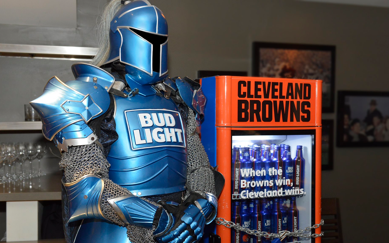 Bud Knight guarding a Cleveland beer fridge can't contain his excitement now that he will finally get some time off to spend with his family