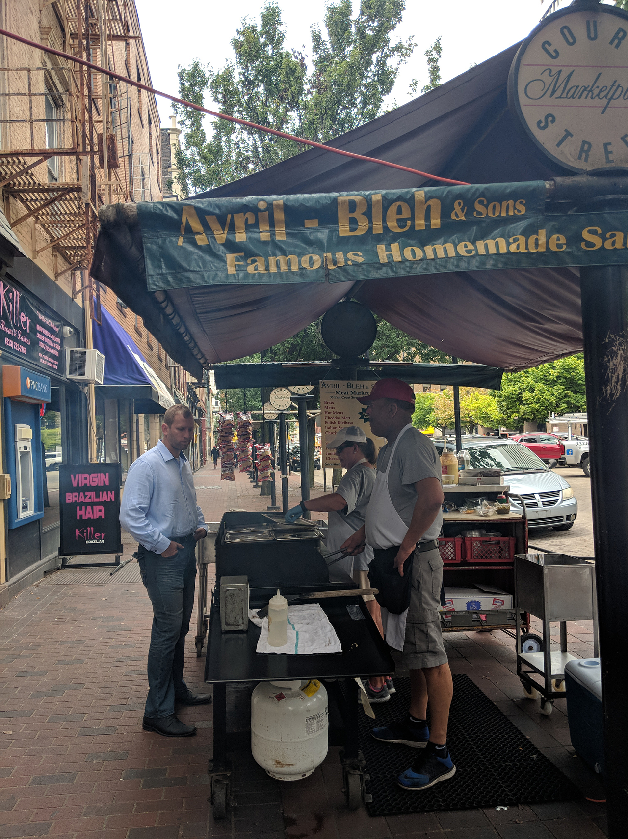 Avril-Bleh & Sons (33 E Court St., Downtown): The meat market's summertime sausage and hot dog stand is located on the sidewalk outside of their downtown storefront. The grill is open 11 a.m.-2 p.m. Tuesday-Friday through the end of summer.