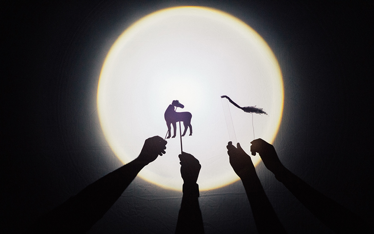 Hit the Lights' 2021 Cincy Fringe show is Horsetale, a video production that weaves together handmade shadow puppetry created using vintage overhead projectors.