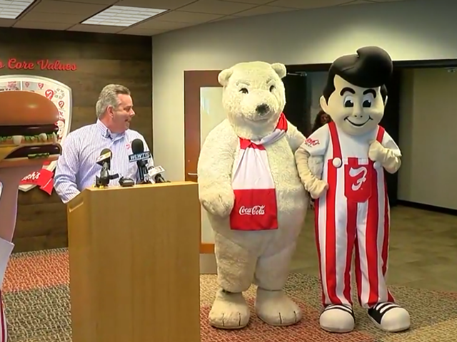 Frisch's and Coke announced their partnership during a press event