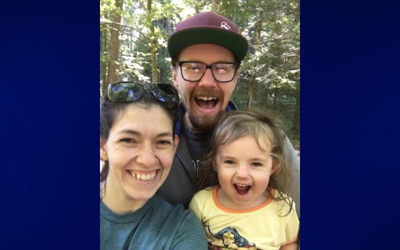 Gloria San Miguel (left, with partner Zack Vickers and daughter Luna) died Aug. 20 while riding her bike on the Girl Scout Bridge between Covington and Newport. Family friend Jake Lee has raised more than $40,000 for the family.