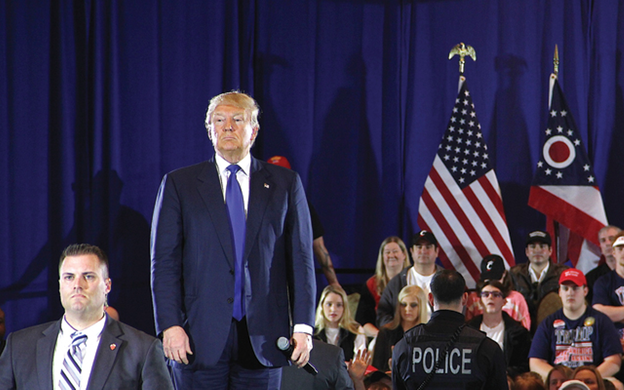 Former president Donald Trump at a campaign rally in West Chester in 2016.