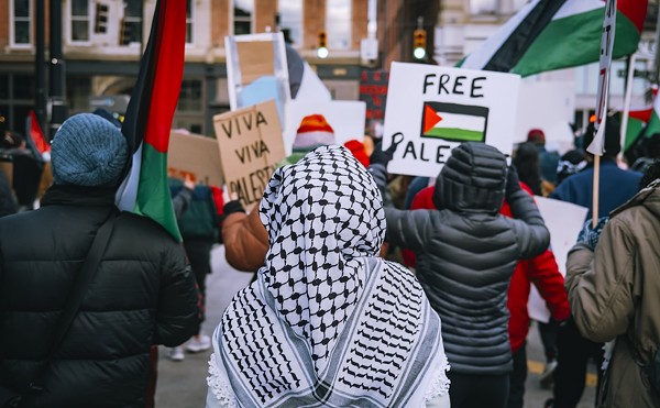 A solidarity rally for Palestine held at Cincinnati's Ziegler Park on Jan. 13, 2023.