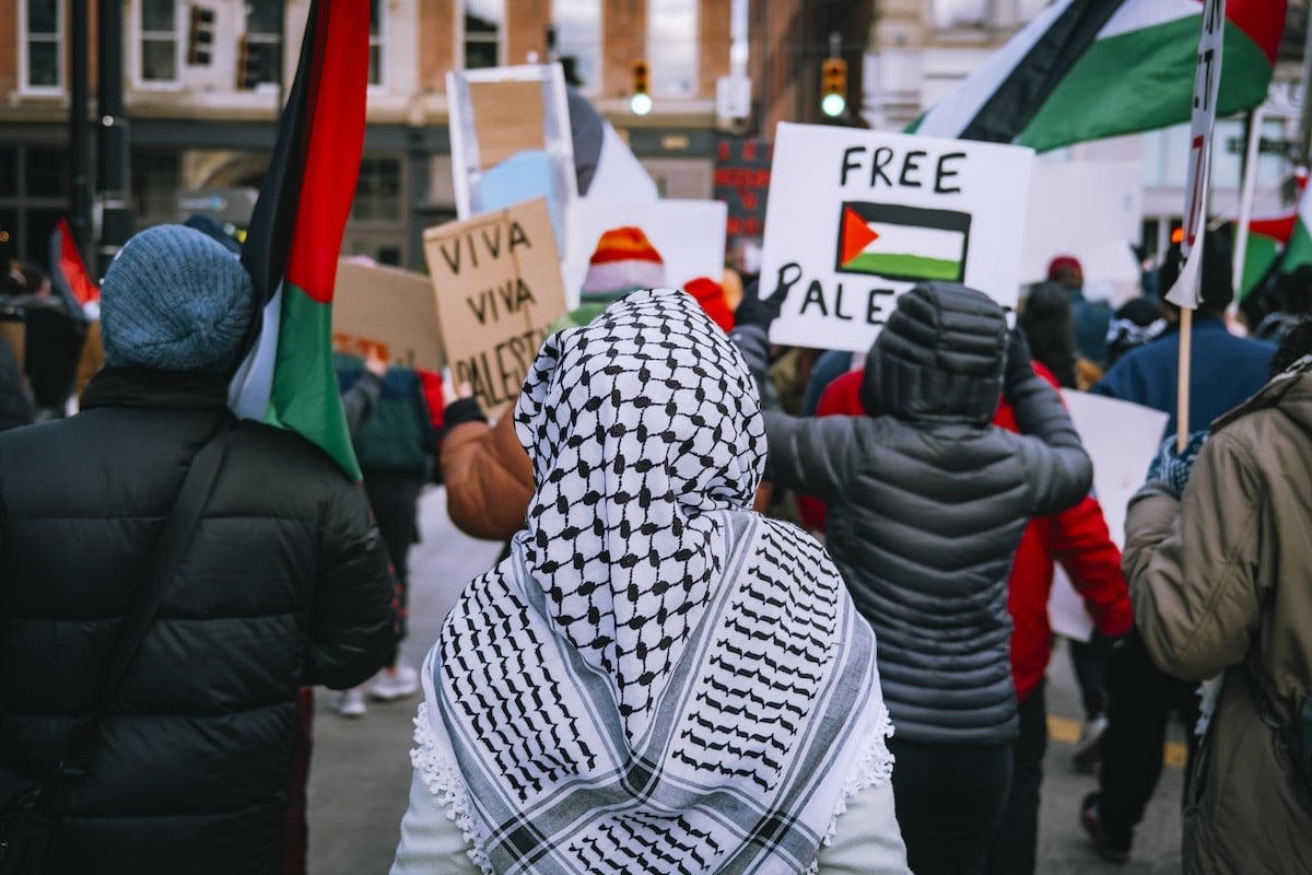 A solidarity rally for Palestine held at Cincinnati's Ziegler Park on Jan. 13, 2023.
