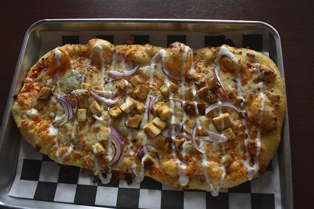 Bad Tom Smith Brewing
5900 Madison Road, Madisonville
12? The Buffalo Bill
Buffalo sauce, peculiar cheese blend (mozzarella, gorgonzola and parmesan), red onion, chicken breast and ranch dressing
Photo: Provided