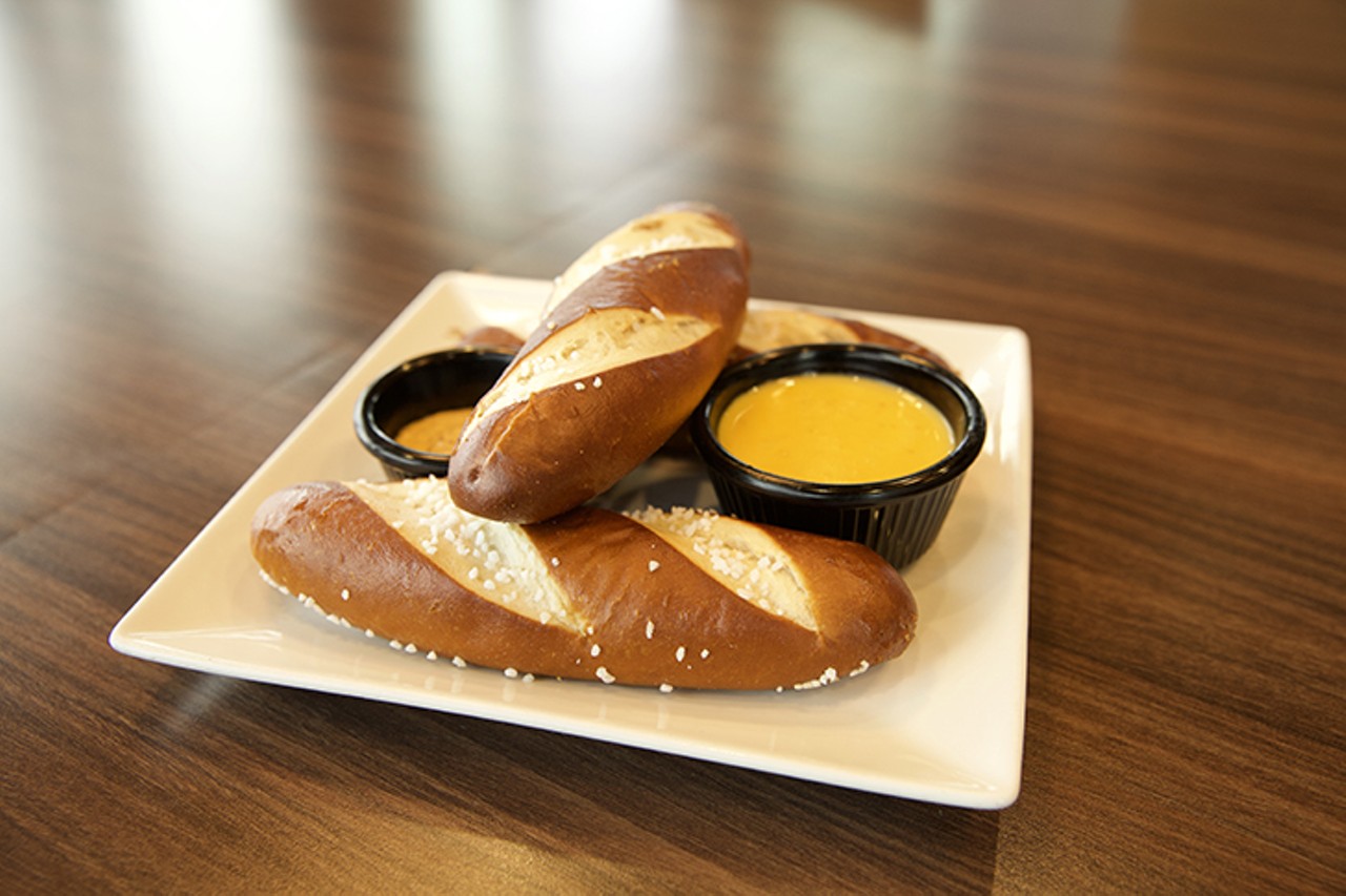 Moerlein Lager House
115 Joe Nuxhall Way, Downtown
$36 // 3-Course Lunch & Dinner // Dine-In or Carry-Out
Soft pretzels: served with a side of gooey beer cheese and spicy mustard.
Photo: Carissa Newton