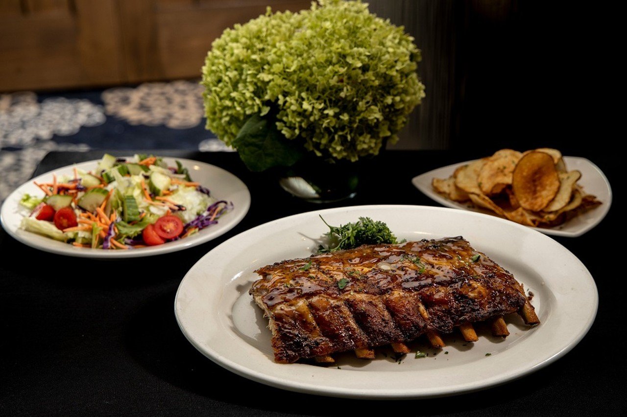  Montgomery Inn
9440 Montgomery Rd., Montgomery; Montgomery Inn Boathouse, 925 Riverside Drive, Downtown
Montgomery Inn and its ribs have been a staple in Cincinnati since 1951. Secret-recipe sweet and tangy all-natural barbecue sauce from founder Ted Gregory’s wife Matula dresses the hand-spiced, slow-roasted and custom-broiled ribs and is featured on everything from barbecue spring chicken and pork chops to Saratoga chips.