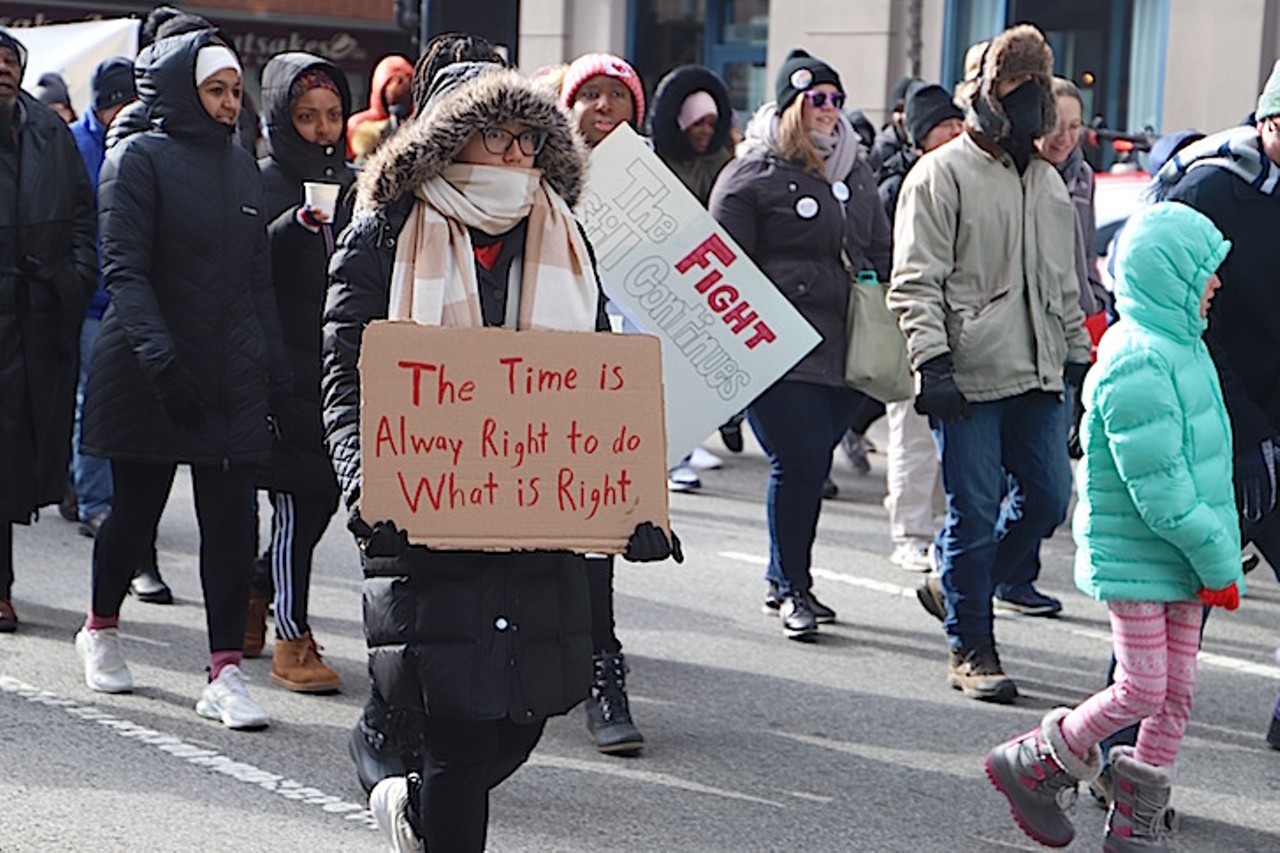 Hundreds of marchers braved the cold Jan. 20 to participate in Cincinnati's MLK Day.