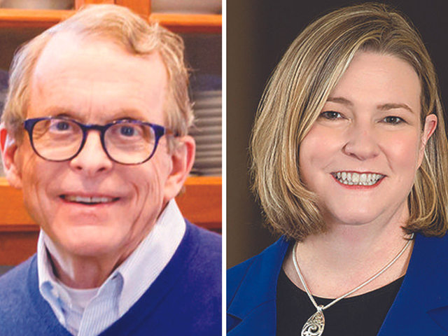 Ohio candidates for governor, Mike DeWine (left) and Nan Whaley