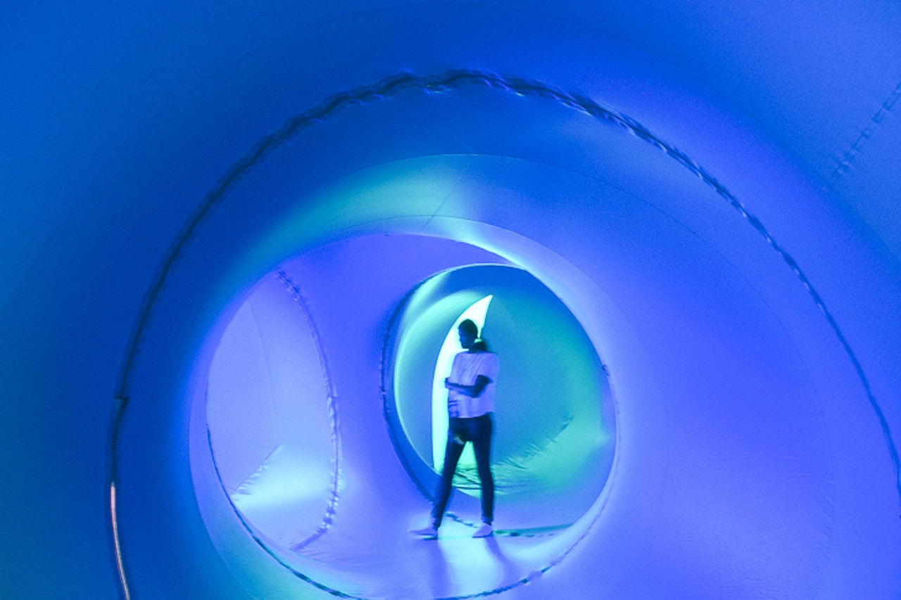 The luminarium's hallways are just as fascinating, provided a meeting spot for color and sound.