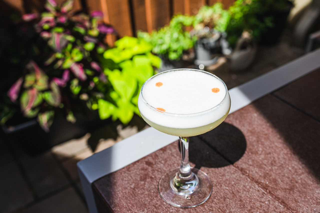 Pisco Sour ($8), with pisco, egg white, fresh lime, simple and bitters