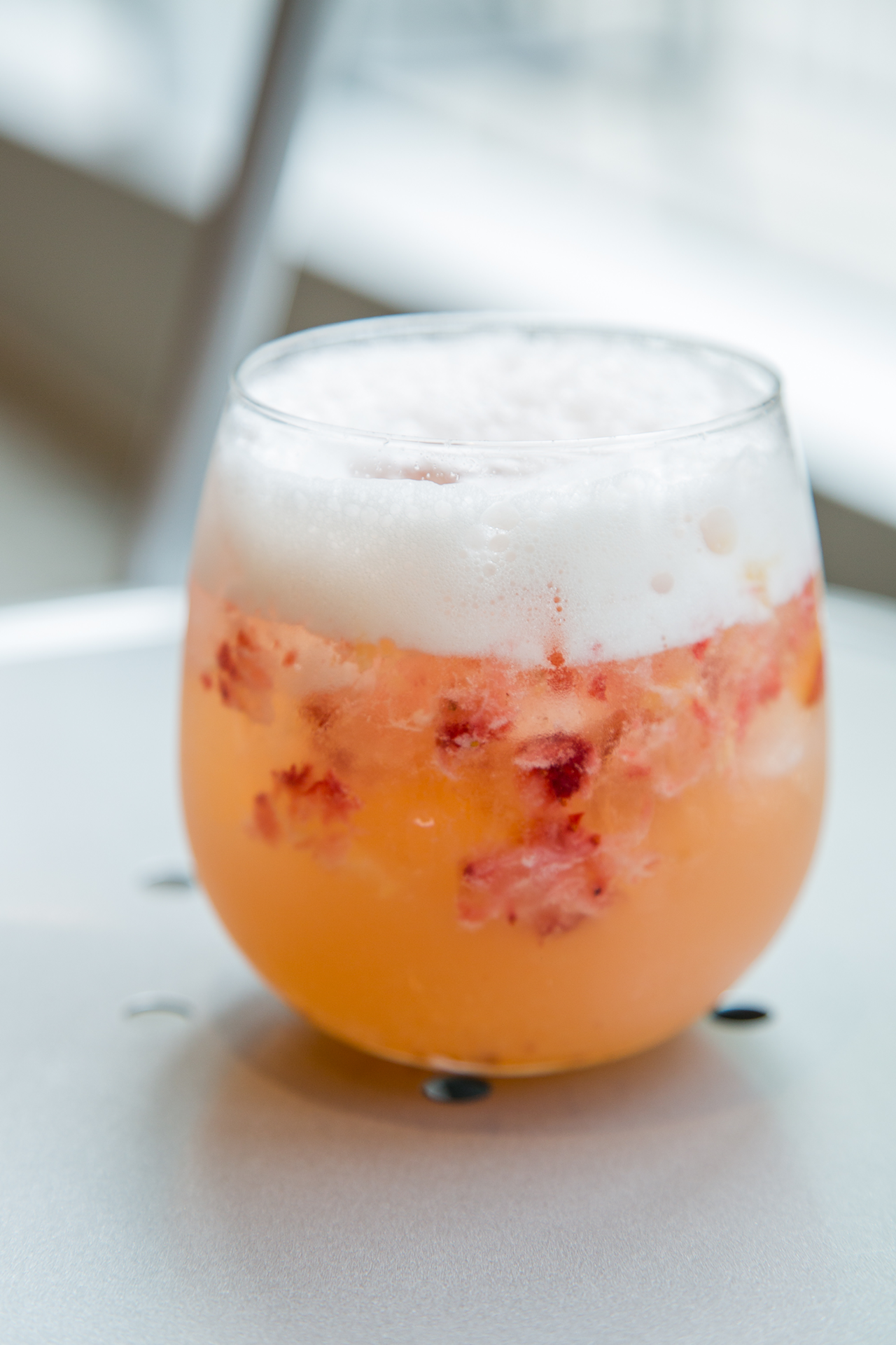 The Queen's Crown with Stoli Doli, Malibu, peach and strawberry champagne