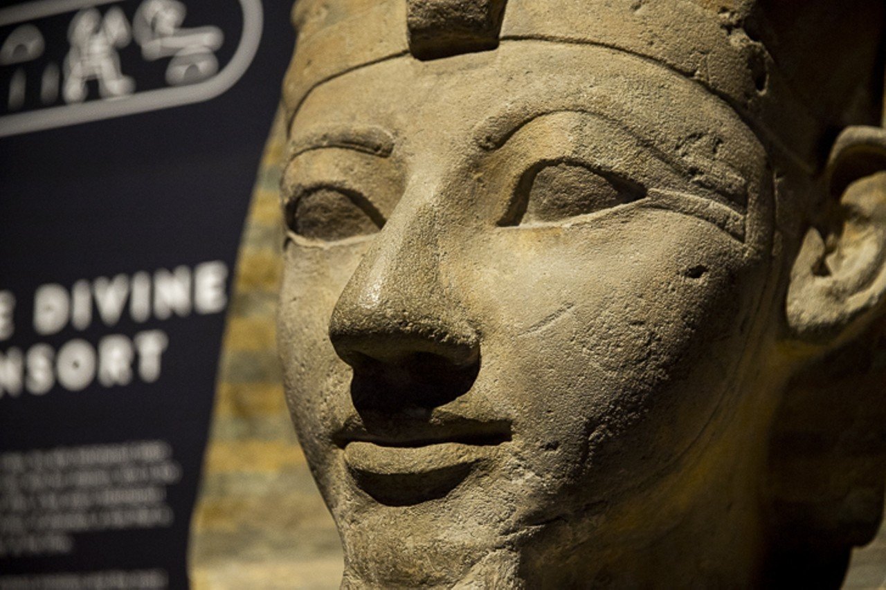 Detail of sphinx head of Hatshepsut