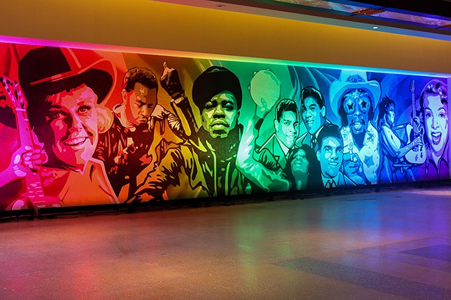 Hard Rock Casino's newly revealed mural by local artist Jenny Ustick, featuring noteable Ohio musicians.