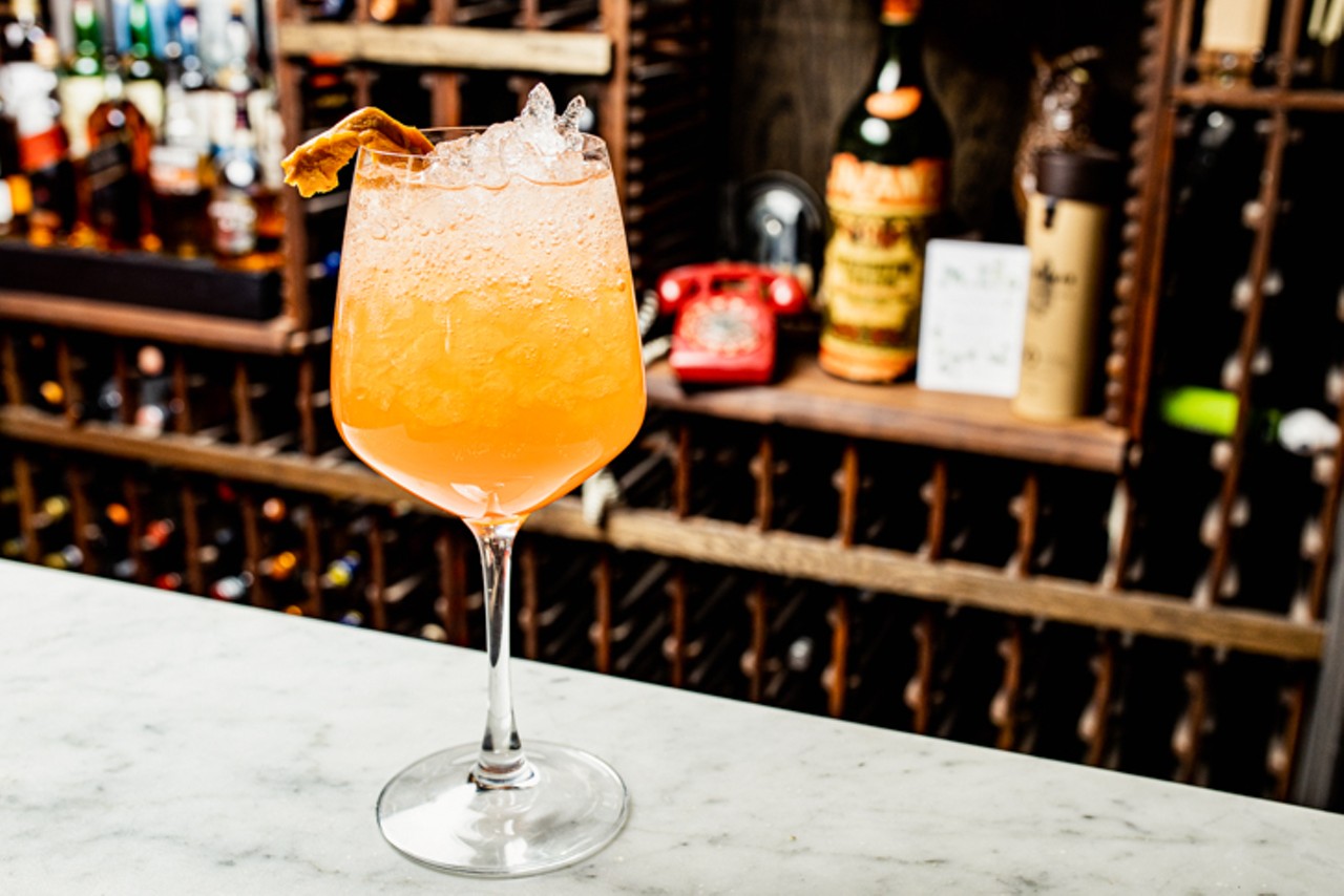 Pampas Aperol Spritz ($10): Aperol, passionfruit simple, Topo Chico sparkling mineral water