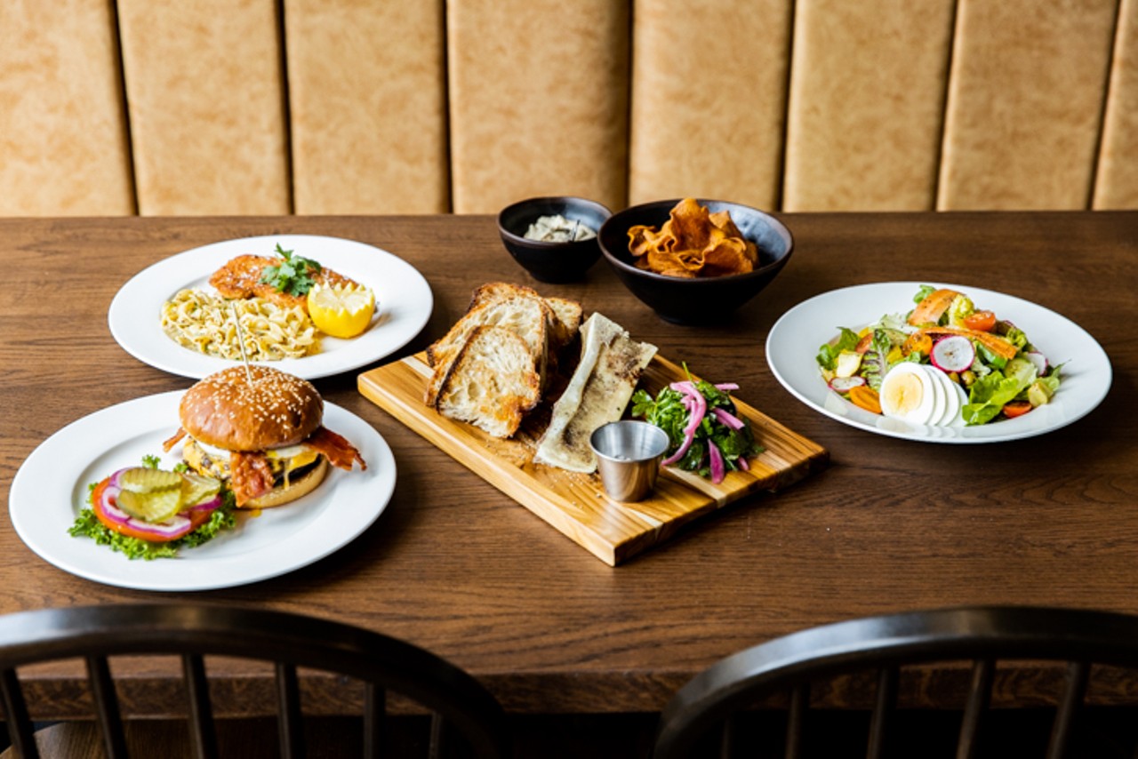 A spread of dishes available at Goose & Elder