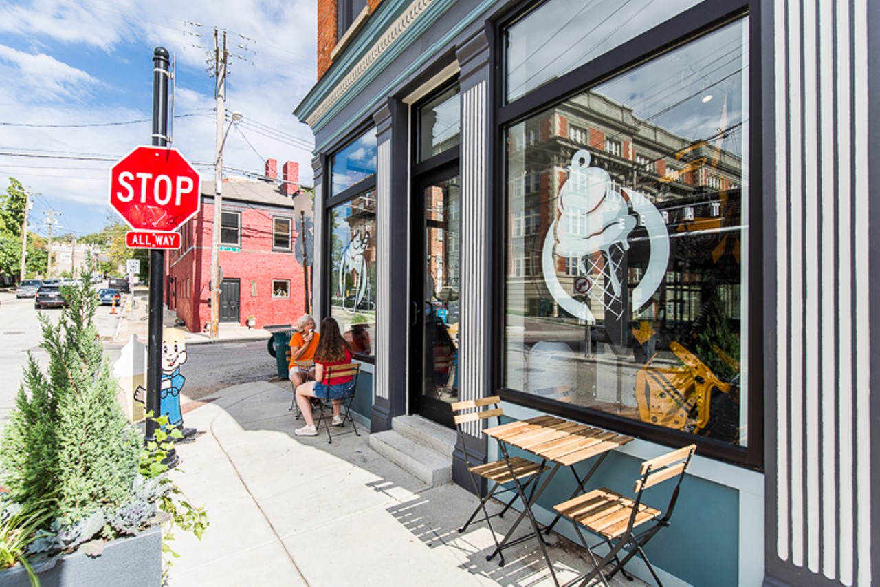 Pendleton Parlor offers outdoor seating and a great view of the Pendleton neighborhood