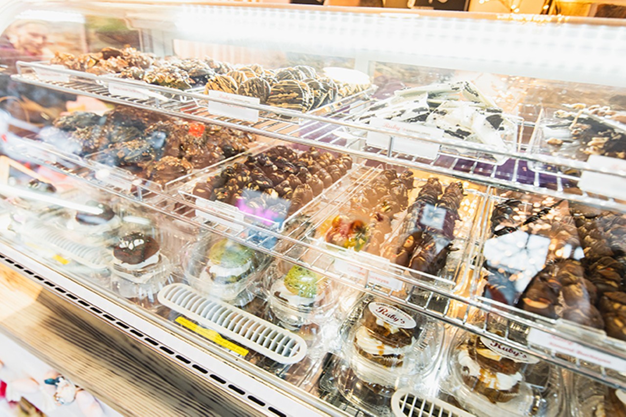 A spread of different sweets available at the shop