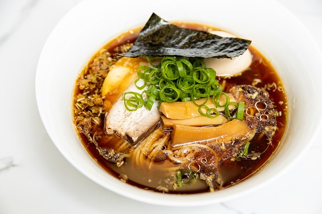 A bowl of tori shoyu ramen