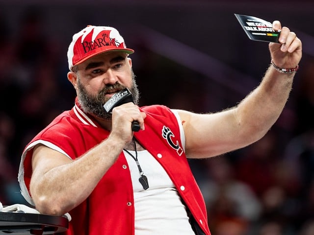 Jason Kelce at the New Heights podcast live show at Fifth Third Arena | April 11, 2024