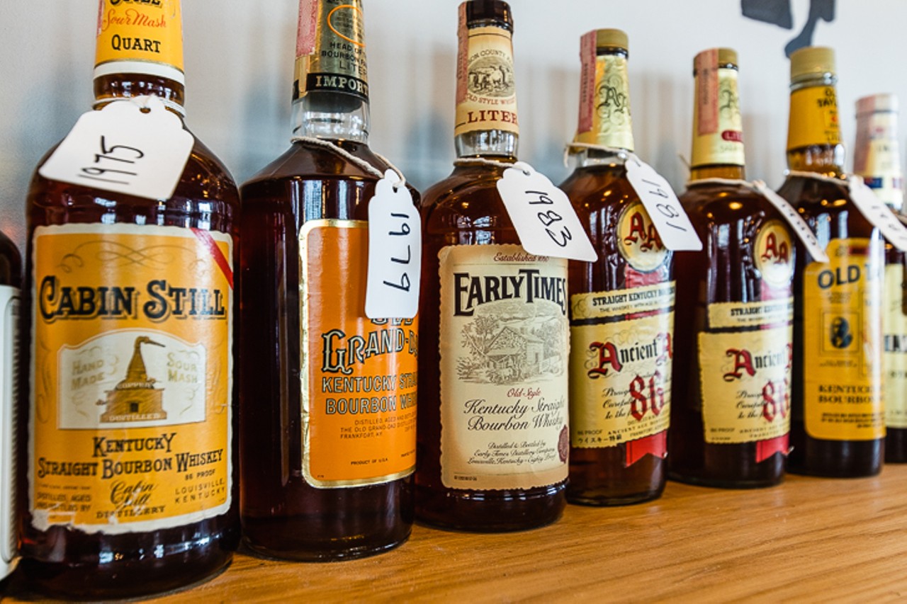 A variety of aged bourbons