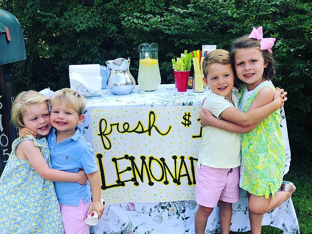Four of the children who held the lemonade stand