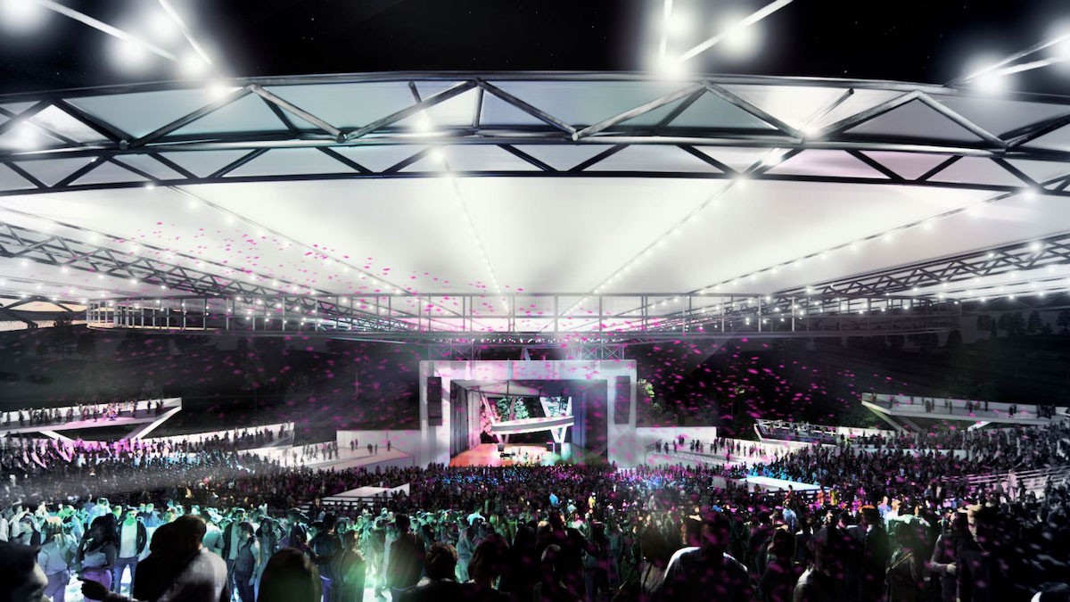 A rendering of the new music venue replacing Coney Island.