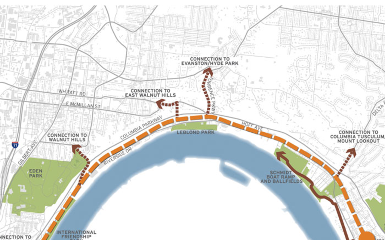 The Ohio River Trail along the Oasis Line would connect to a larger network of bikeways across Ohio.
