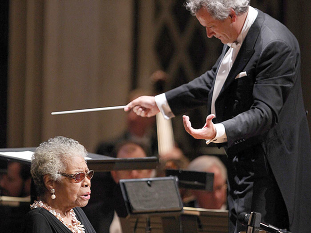 Maya Angelou accompanied the Cincinnati Symphony Orchestra in November 2013.