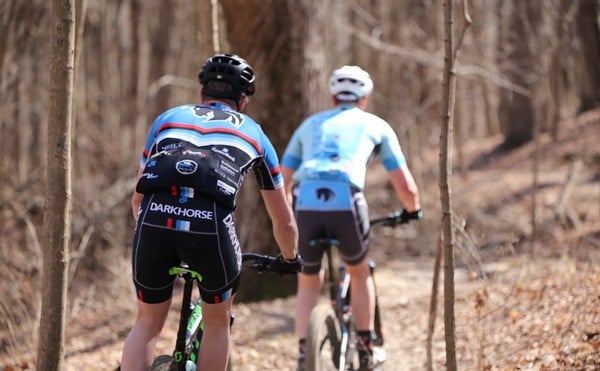 Mountain bikers at Great Parks' Mitchell Memorial Forest. The park system's new trail network will provide more opportunities for mountain bikers.