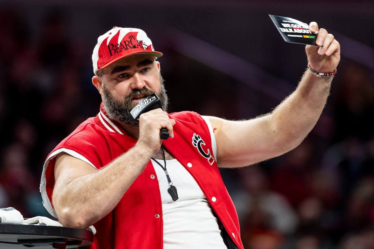 Jason Kelce at the New Heights podcast live show at Fifth Third Arena | April 11, 2024