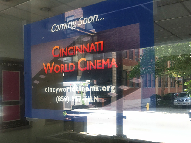 Sign at the entrance to the old Movies/Cincinnati Shakespeare downtown site.