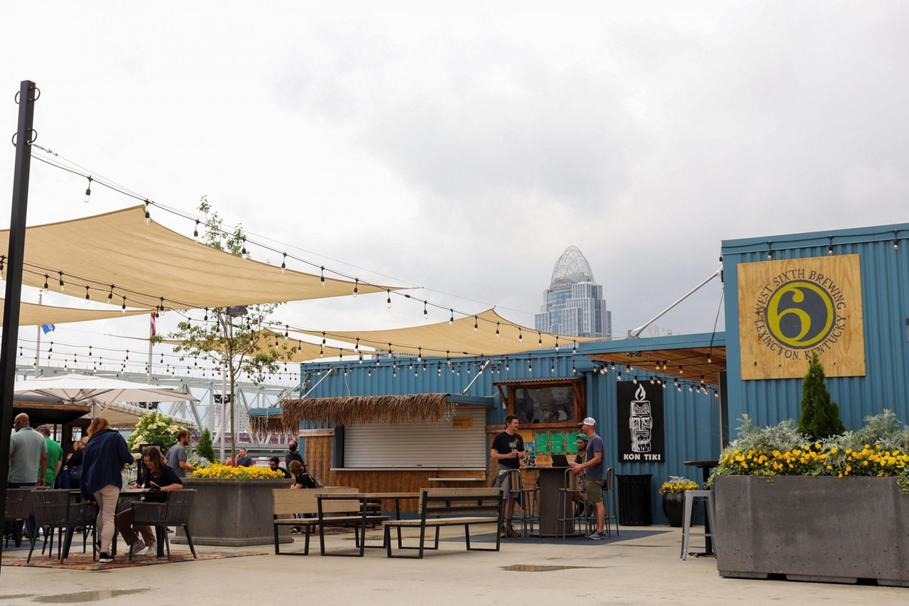 Guests can find refuge from harsh weather even while hanging out outside at the Levee.