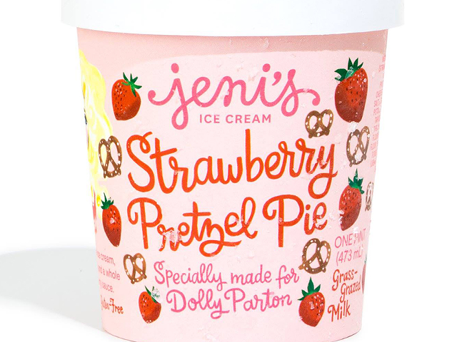 Jeni's Splendid Ice Creams and Dolly Parton have collaborated on a limited-edition flavor, Strawberry Pretzel Pie.
