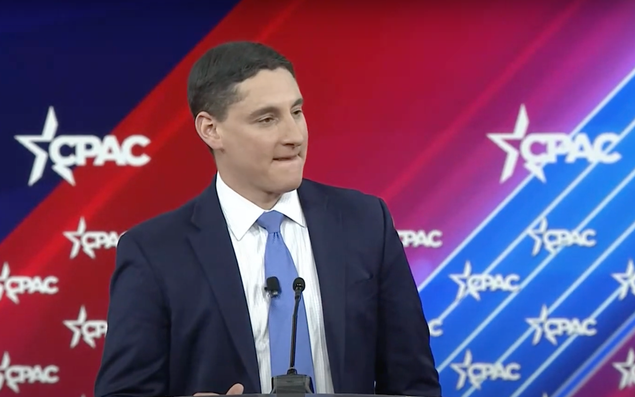 Josh Mandel speaks during the Conservative Political Action Committee conference on Feb. 25, 2022.