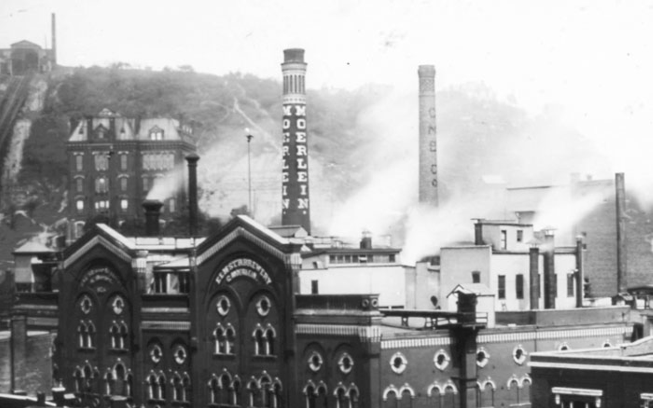 Cincinnati Library’s digital collection includes this photo of the early Christian Moerlein plant.