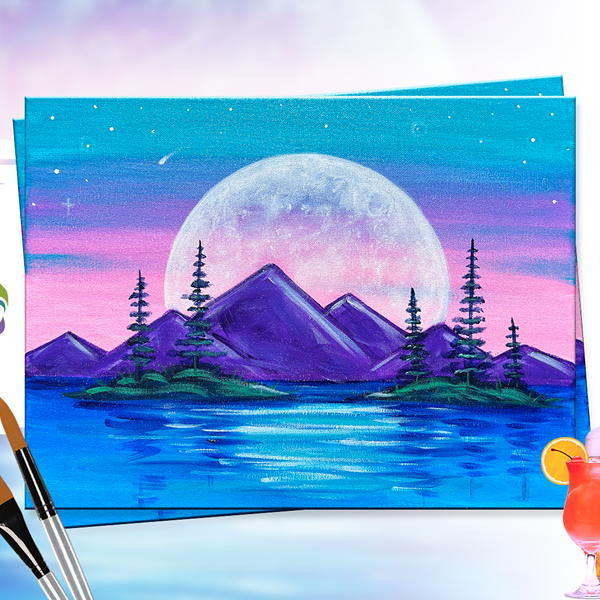 Paint and Sip "Moonlit Mountains" Paint Night at Rhinegeist