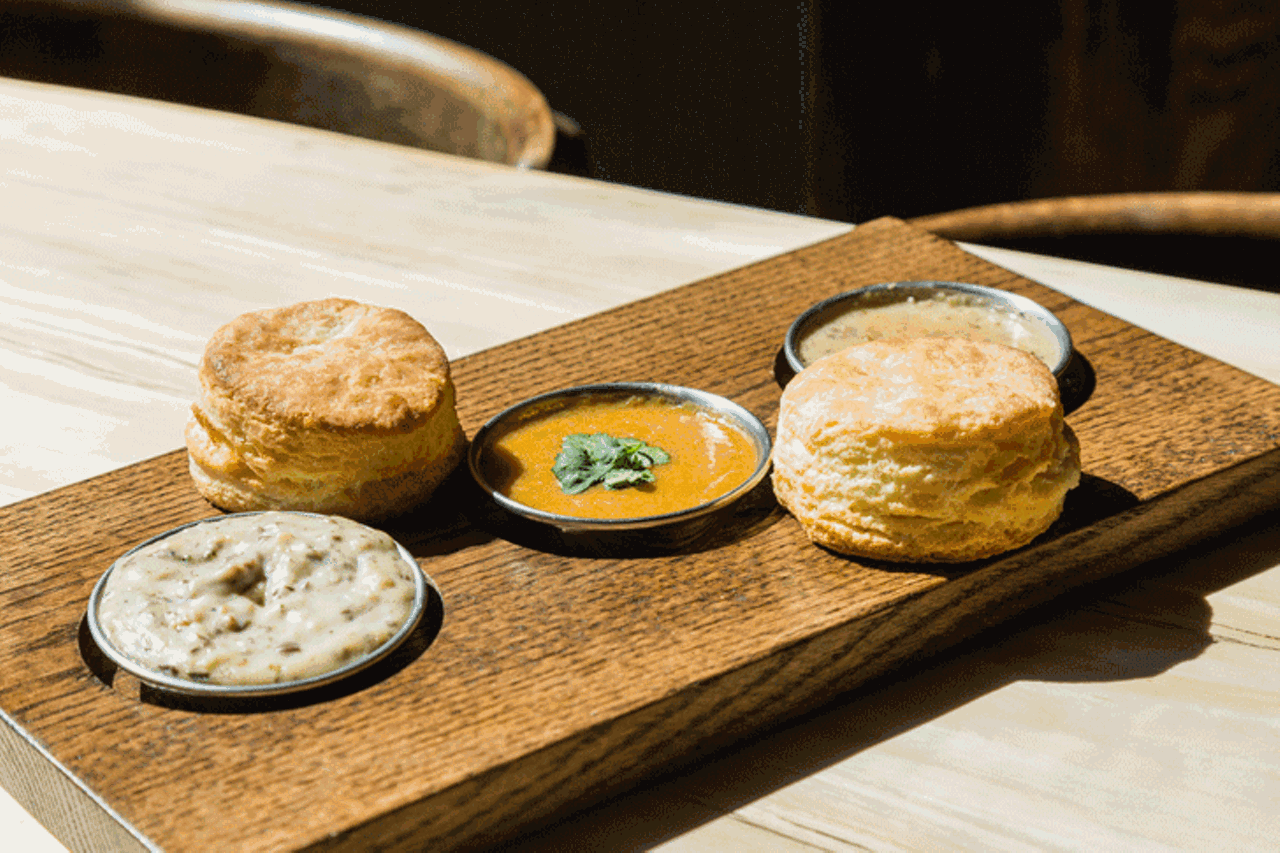 Boomtown offers four different types of gravy, including two vegetarian options