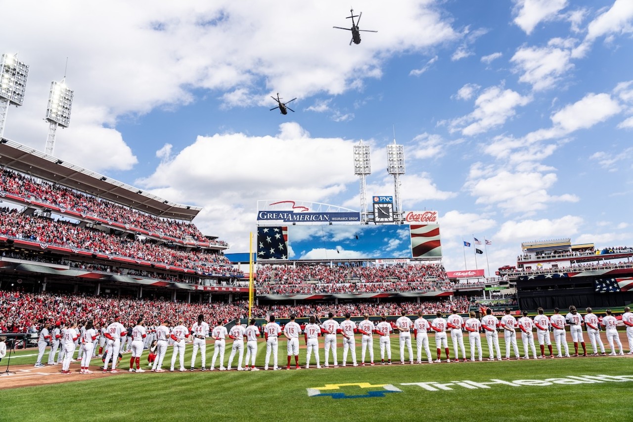 The national anthem flyover | Cincinnati Reds vs. Washington Nationals | March 28, 2024