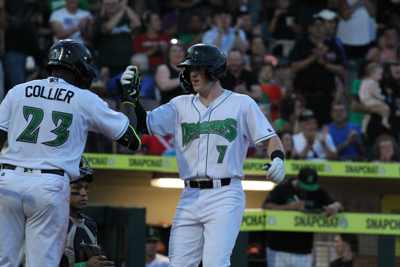 Ethan O'Donnell and Cam Collier celebrate home run | Dayton Dragons vs. Cedar Rapids Kernels | Aug. 24, 2024