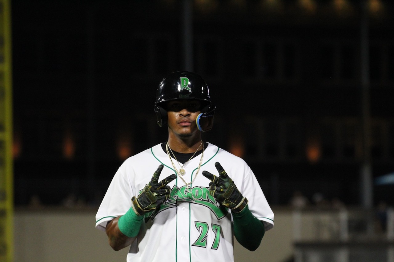 Trey Faltine at first base | Dayton Dragons vs. Cedar Rapids Kernels | Aug. 24, 2024