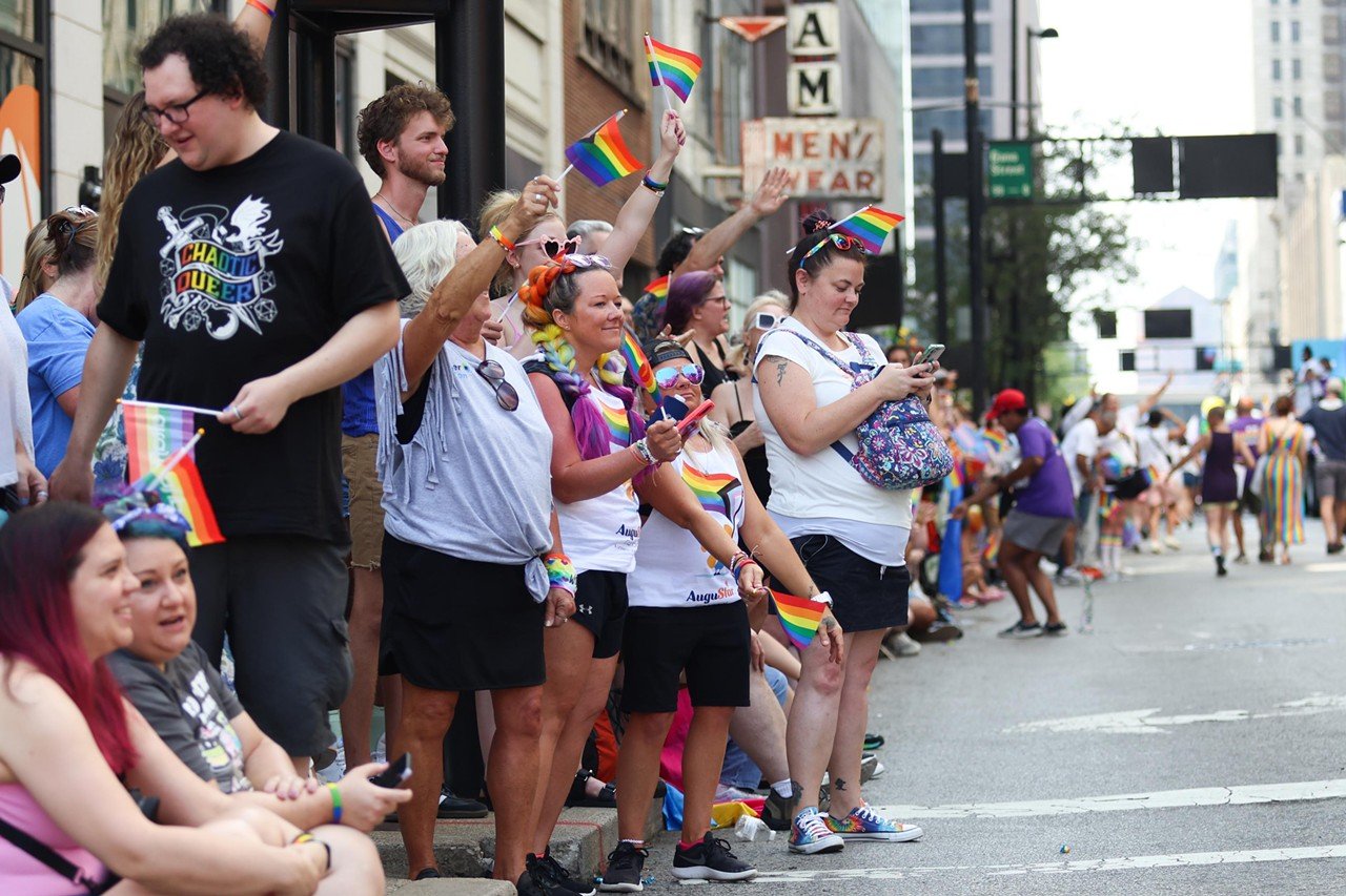 Spectators cheer on participants at Cincinnati Pride Parade on Saturday, June 22, 2024.